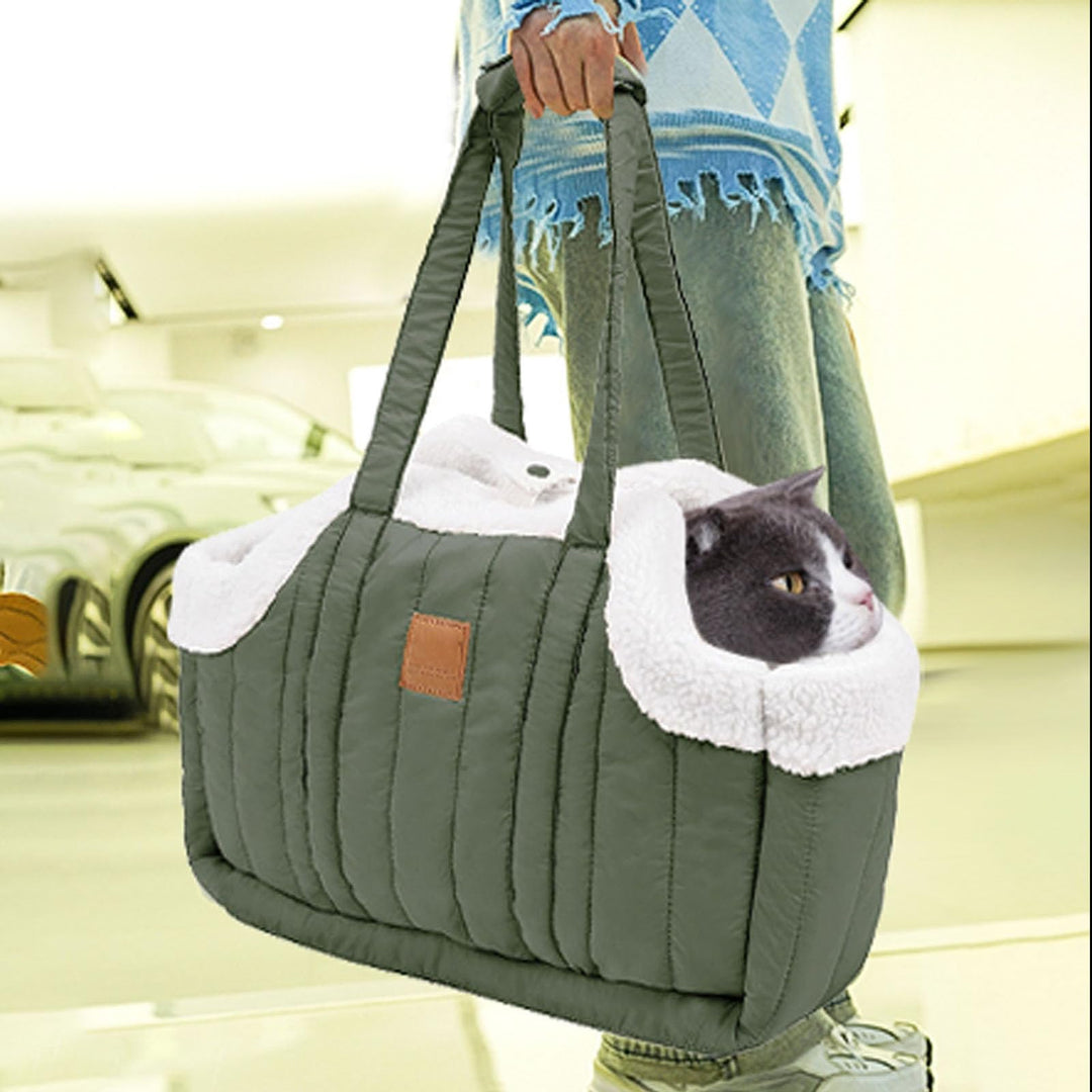 Kleine Hundetragetasche aus Winterfleece, warme Hundetragetasche mit sicherem Geschirr-Clip Grossen