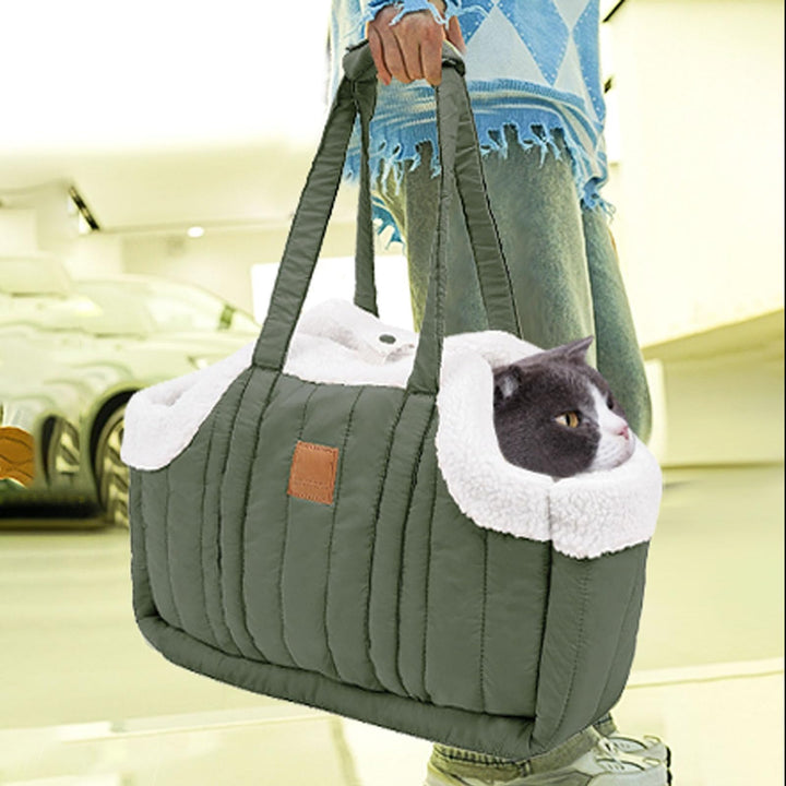 Kleine Hundetragetasche aus Winterfleece, warme Hundetragetasche mit sicherem Geschirr-Clip Grossen