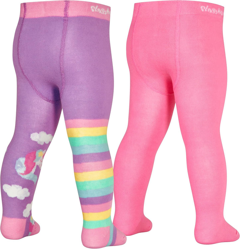 Playshoes Unisex Kinder Strumpfhose 98-104 Einhorn 2er Set, 98-104 Einhorn 2er Set