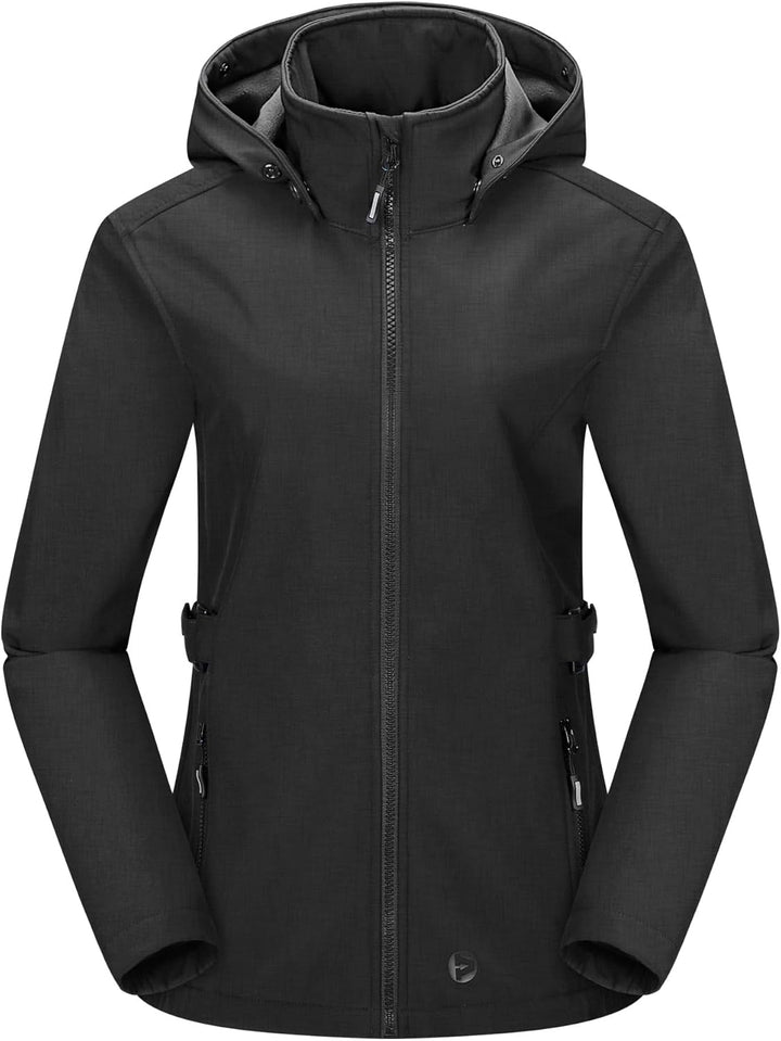 Outdoor Ventures Damen Softshelljacke Kurze Gefütterte Funktionsjacke Wasserdichte Übergangsjacke mi