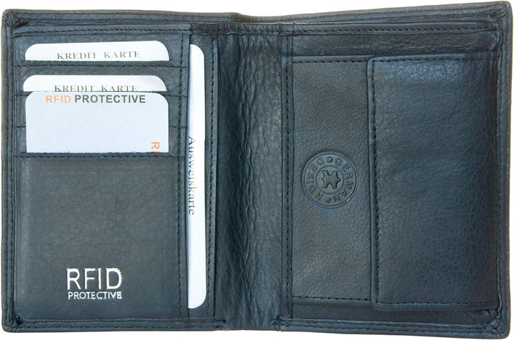 RFID-Geldbörse Picasso aus weichem Echtleder, Schwarz