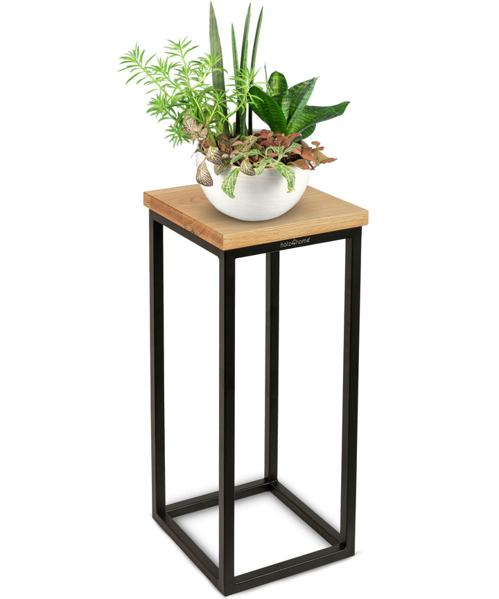 holz4home® Dekoständer aus massiv Eichenholz I Blumenständer Natur Geölt I Höhe: 50 cm I Dekosäule m