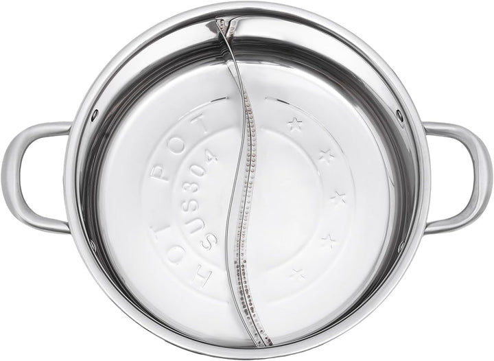304 Edelstahl Dual Shabu Shabu, Hot Pot Induktion Suppentopf Glasdeckel, Elektrische Hot Pot Wokpfan