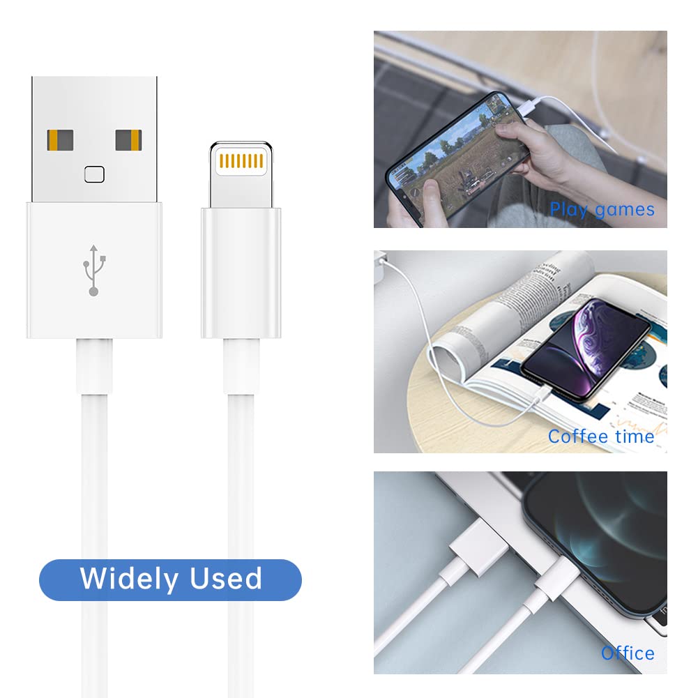iPhone Charger, 2 Packs Long iPhone Cable USB-A to Lightning Cable Fast iPhone Charging Cable Compat