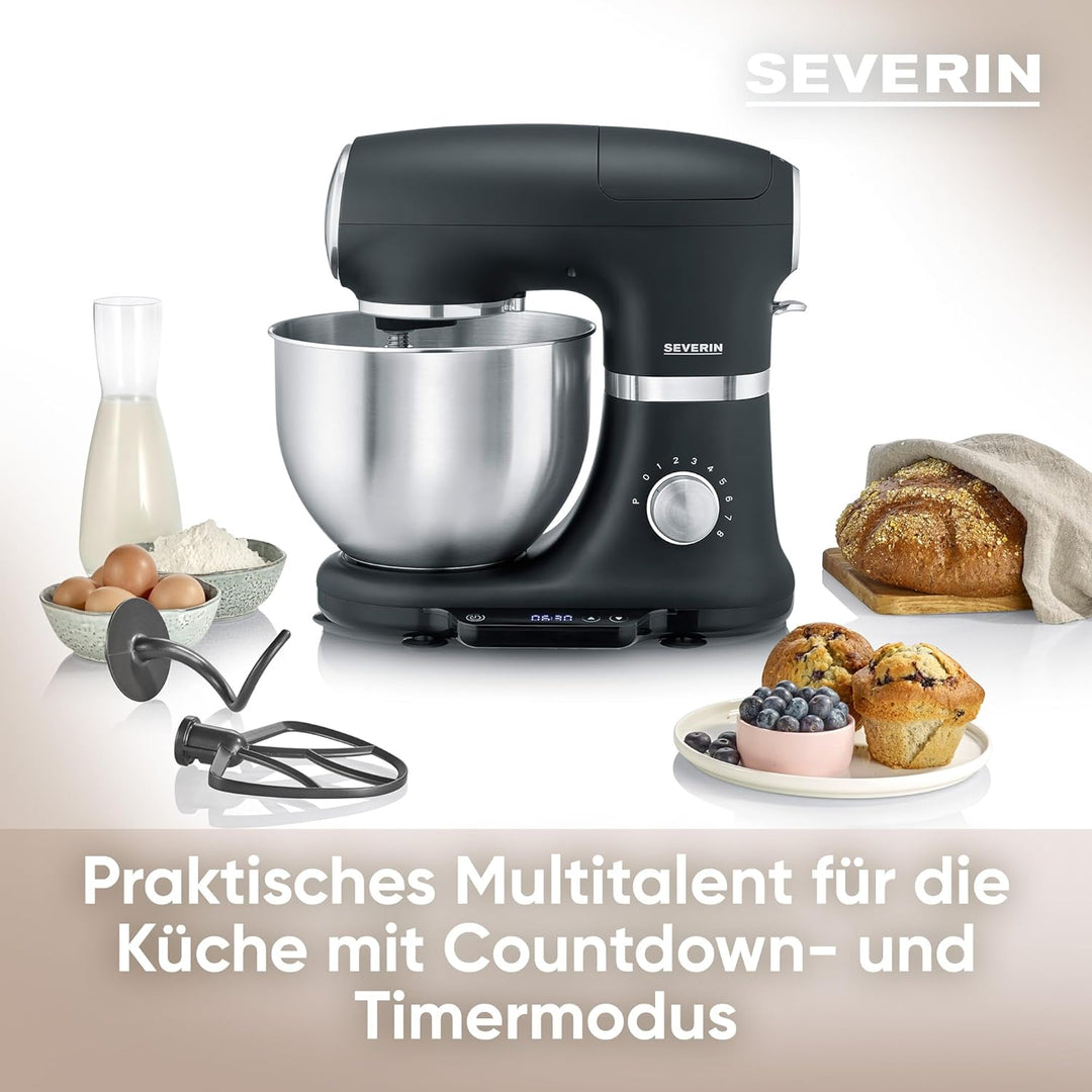 SEVERIN Küchenmaschine mit Waage, grosse Knetmaschine für bis zu 3 kg Kuchenteig, robuste Teigmaschi