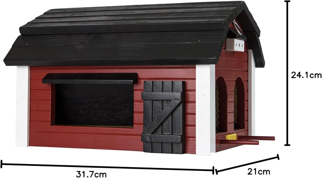 Wildlife Garden WG221 Futterscheune Rot - Vogelfutterhaus aus Holz
