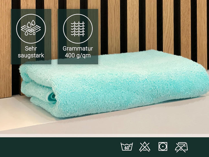 ZOLLNER 4 Handtücher 50x100 cm, 2 Duschtücher 70x140 cm, Baumwolle, grün 6tlg. Set Grün, 6tlg. Set G