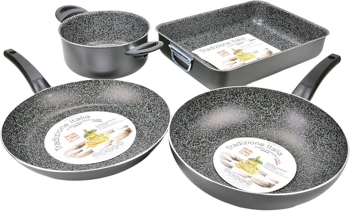Alluflon Tradition Italien Pfanne, Aluminium, schwarz, 32 cm, 32 cm