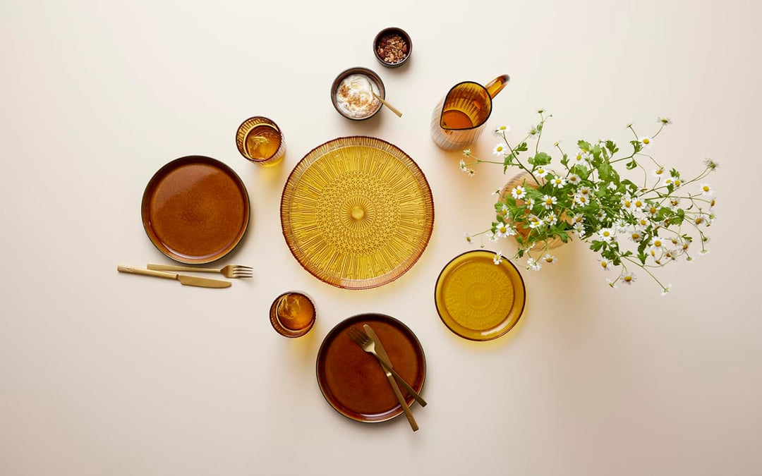 BITZ Kusintha Kanne, Wasserkrug aus Glas, Fassungsvermögen 1,2 L, Amber 1200 ml Amber, 1200 ml Amber