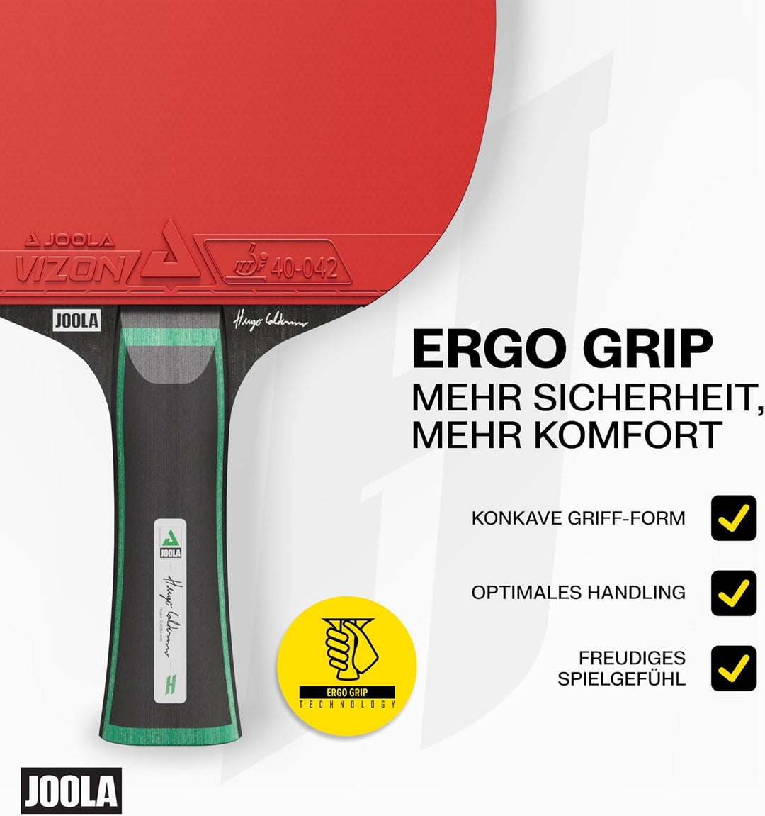 JOOLA Hugo Calderano Edge Tischtennis Set - 2 Tischtennisschläger + 3 Tischtennisbälle + Tischtennis