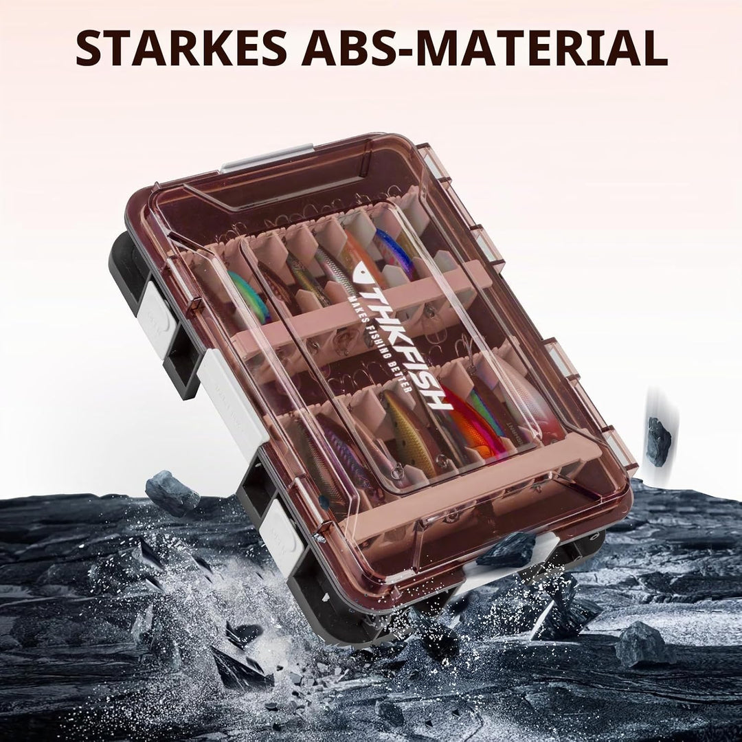 Köderbox Angeln Set, 2 Stück Angelbox 23x16x5 cm, Tackle Box Angeln mit Herausnehmbaren Trennwänden,
