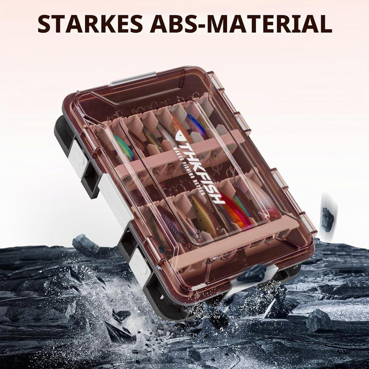 Köderbox Angeln Set, 2 Stück Angelbox 23x16x5 cm, Tackle Box Angeln mit Herausnehmbaren Trennwänden,