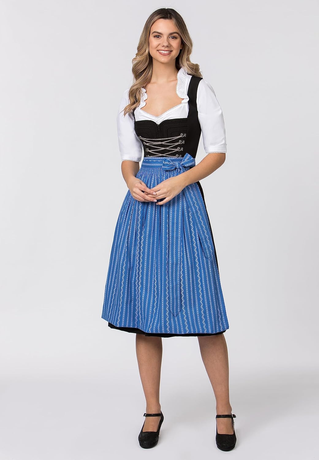 Stockerpoint Damen Claire Midi Dirndlschürze, Blau