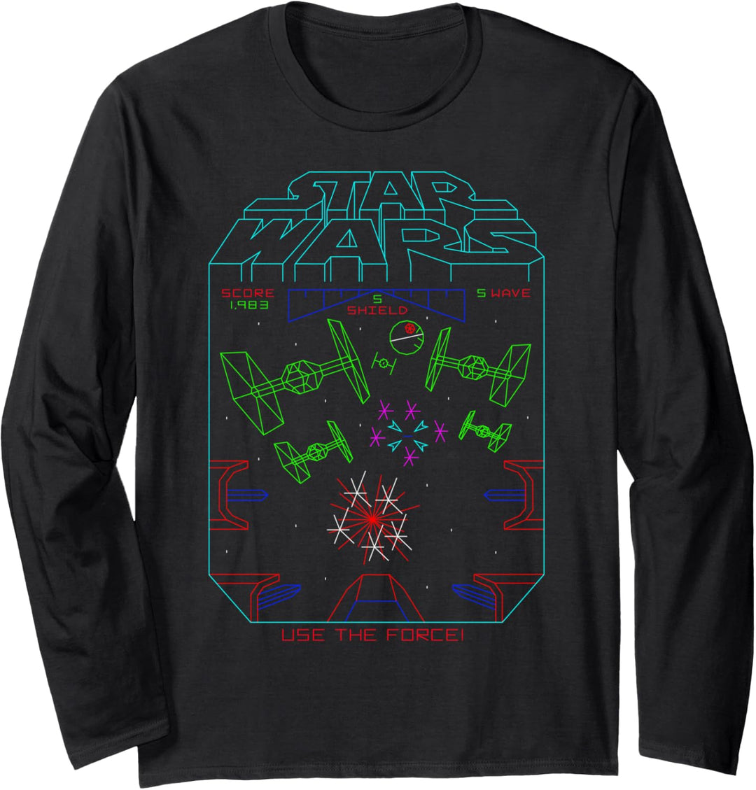 Star Wars Arcade Game Play Logo Langarmshirt