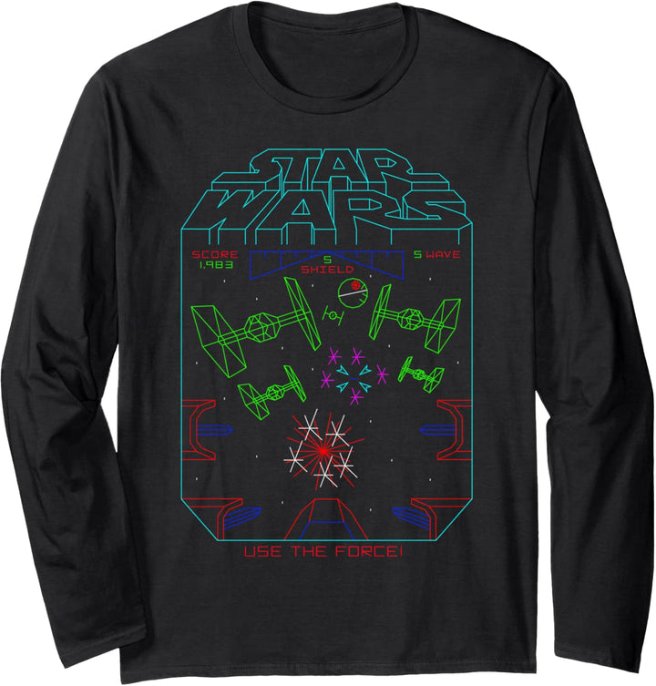 Star Wars Arcade Game Play Logo Langarmshirt