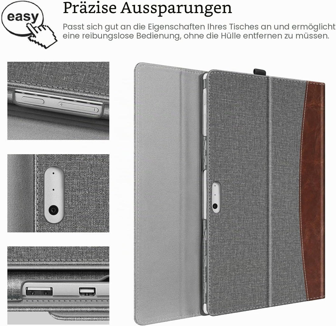 Fintie Hülle für Microsoft Surface Pro 7+ / 7/6 / 5/4 / 3 - Multi-Sichtwinkel Kunstleder Tasche Schu