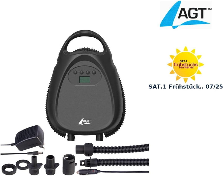 AGT Akkupumpe für SUP: Akku-Luftpumpe für SUP-Boards, 70 l/Min., 12 V, 1,38 bar/20 psi (Luft-Pumpe,