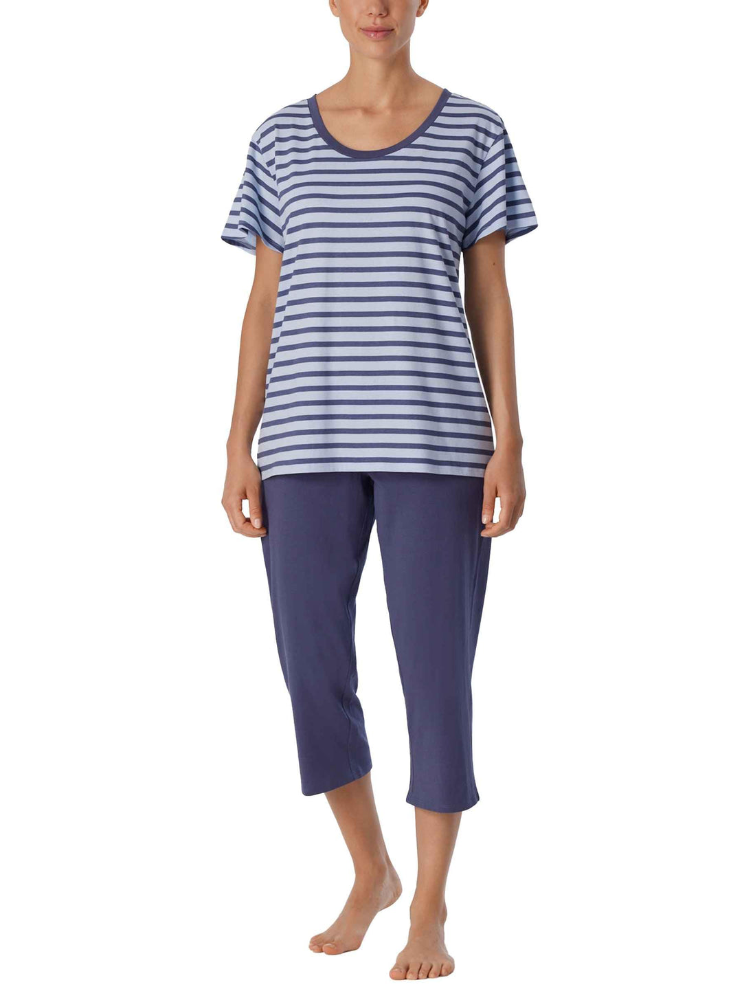 Schiesser Damen Pyjamaset 36 Blau Gestreift, 36 Blau Gestreift
