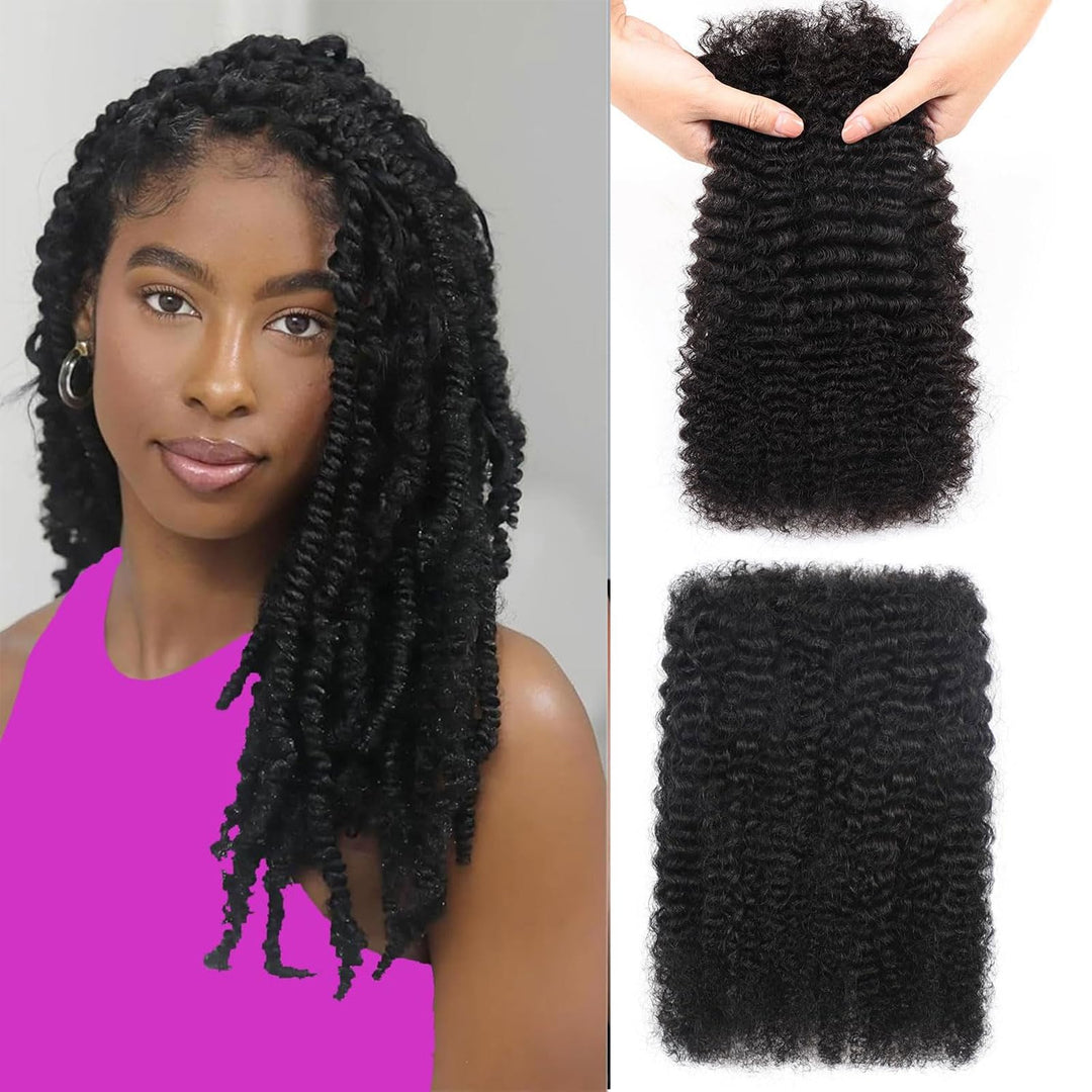 Huairisi 4B 4C Afro Kinky Bulk Human Hair für Dreadlock Extensions Reparatur Locs 18 Inch Natural Bl