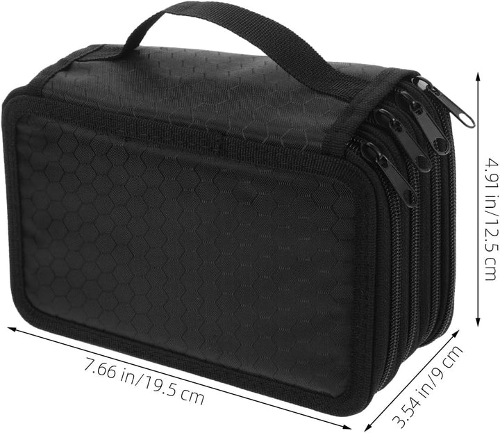 NUOLUX 72-Hole Pencil Bag Black Federmäppchen Mäppchen 4-Fach Stifte Organizer FüR Schule BüRo Und R