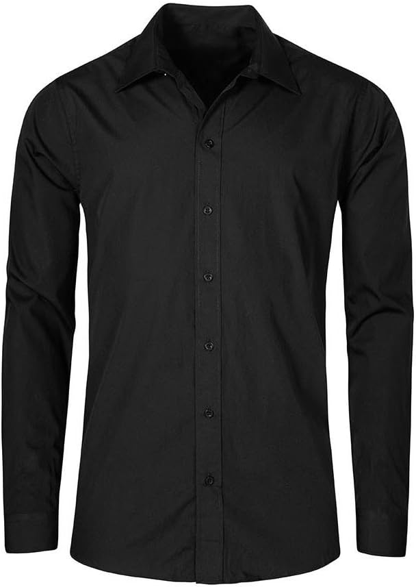 Business Langarm-Hemd Herren, Schwarz, XL