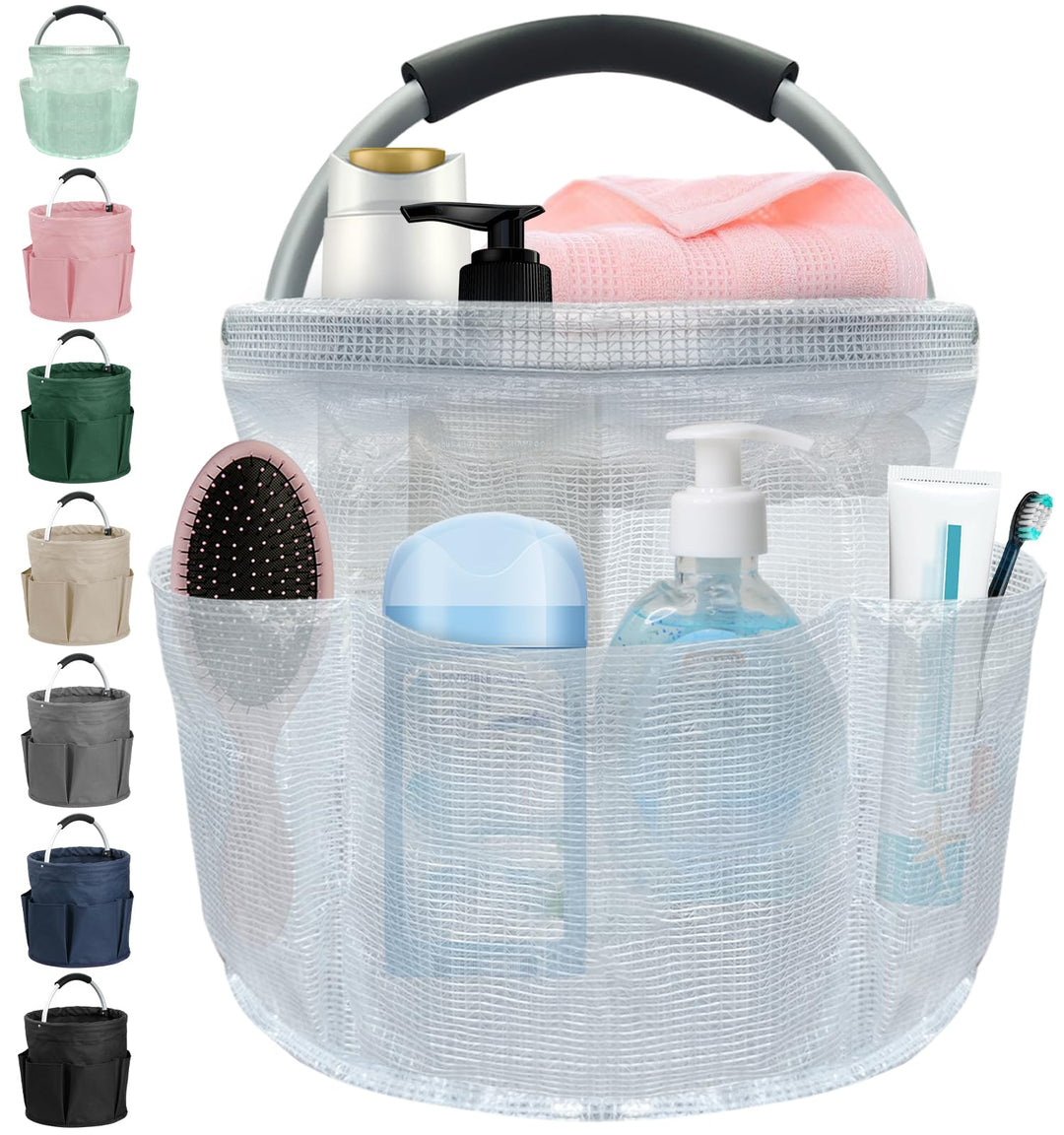 17L Picknickkorb mit Griffen und 6 Taschen, Faltbarer Einkaufskorb, Tragbarer Strandtasche aus PVC-H
