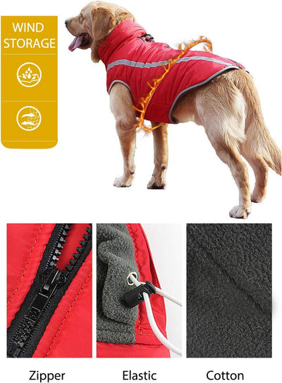 PETCUTE Hundemantel wasserdicht hundejacke für mittelgrosse Hunde Warme hundemantel Fleece Grosse Hu