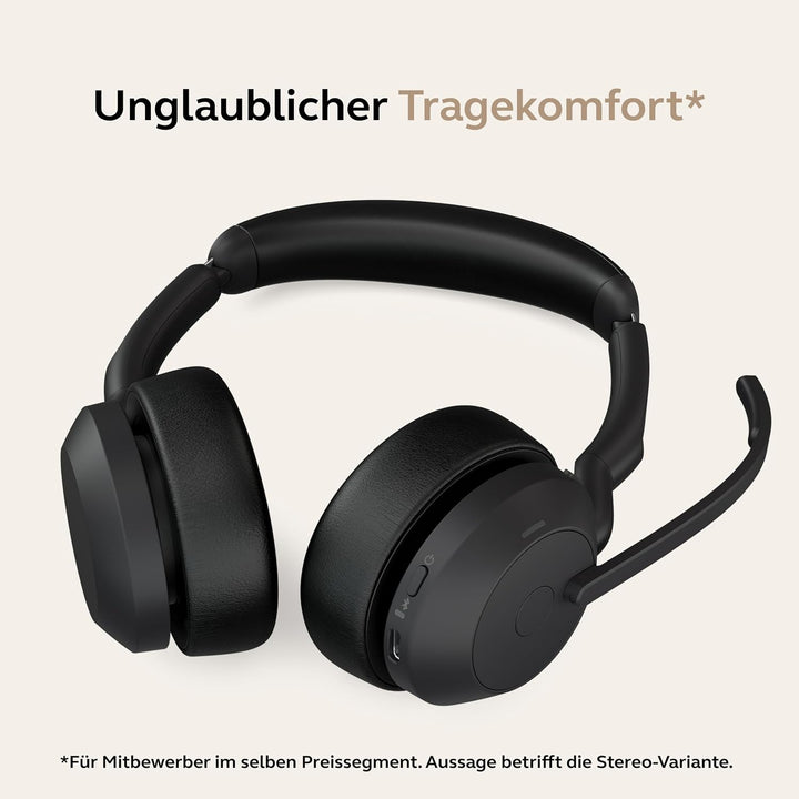 Jabra Evolve2 55 - schnurloses Stereo-Headset Air Comfort - Mikrofone mit Geräuschunterdrückung und