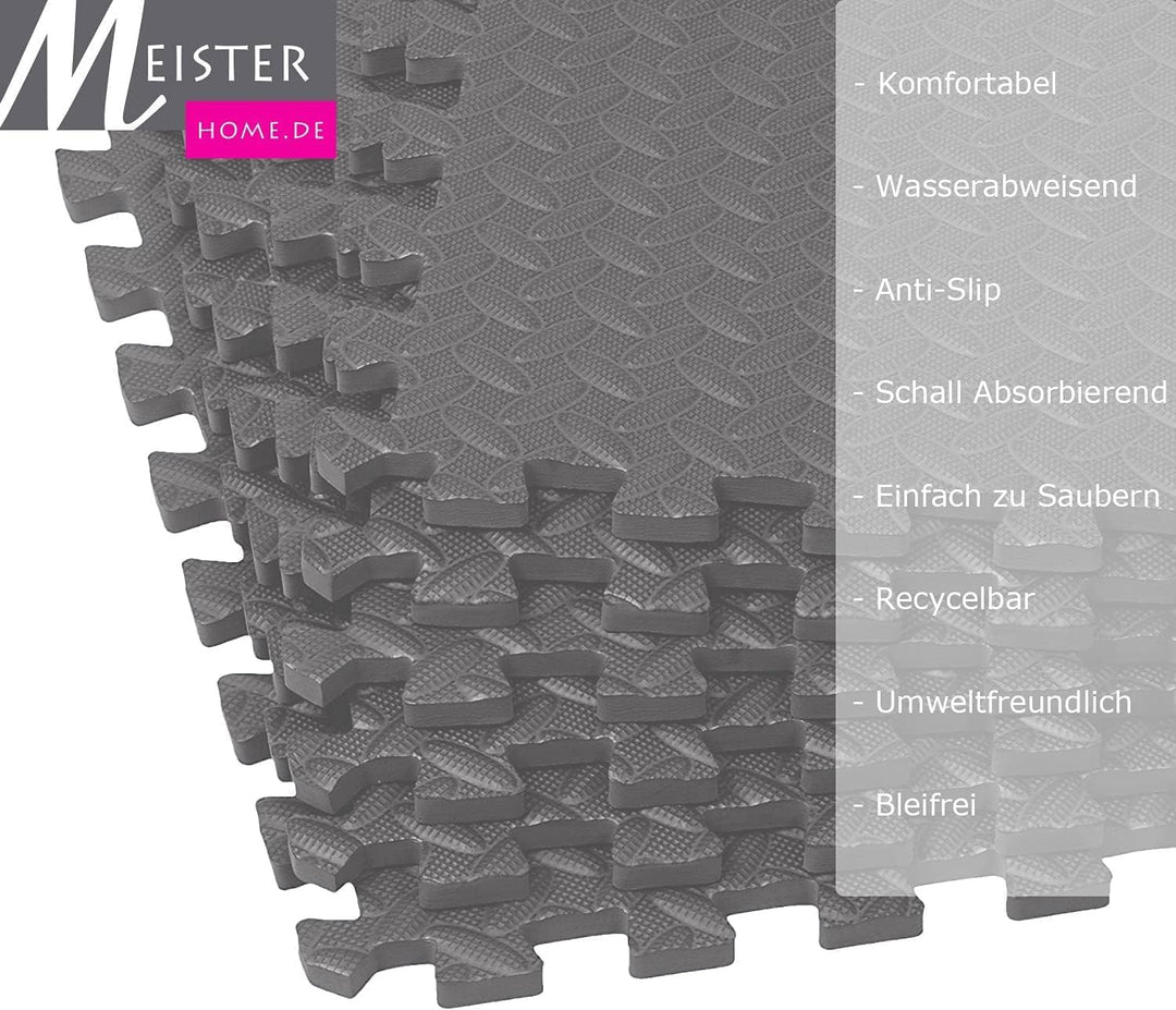 Meisterhome - 60x60x1cm - 21 Stuck - 7.56 m² - Anthrazit Schutzmatten Set Puzzlematte Bodenschutz Ma