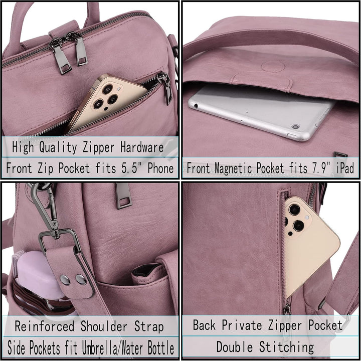 UTO Rucksack Damen Elegant mit Schultergurt Modischer Multifunktionsrucksack Schultertasche Herren P