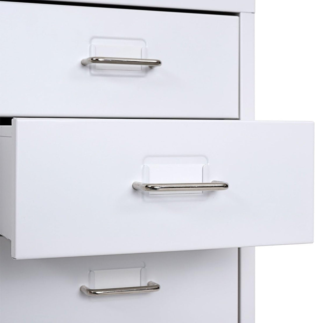 PROREGAL Rollcontainer Housten HxBxT 69x28x41cm 6 Schubladen Weiss Schubladenschrank Stahlschrank 6