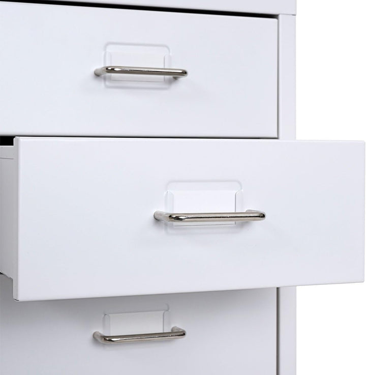 PROREGAL Rollcontainer Housten HxBxT 69x28x41cm 6 Schubladen Weiss Schubladenschrank Stahlschrank 6