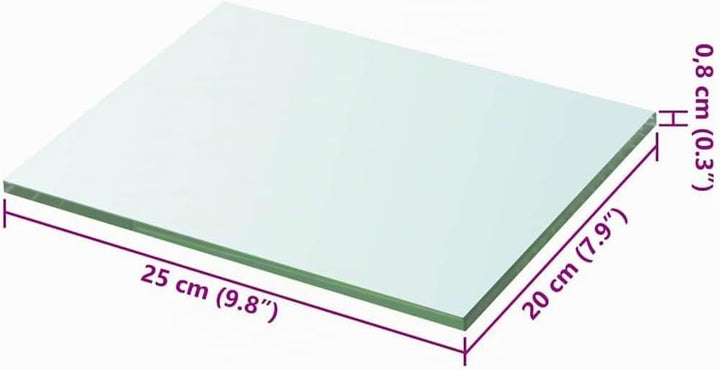 vidaXL Glasboden Glasscheibe Glasplatte für Glasregal Transparent 20 cm x 25 cm 20 x 25 cm, 20 x 25