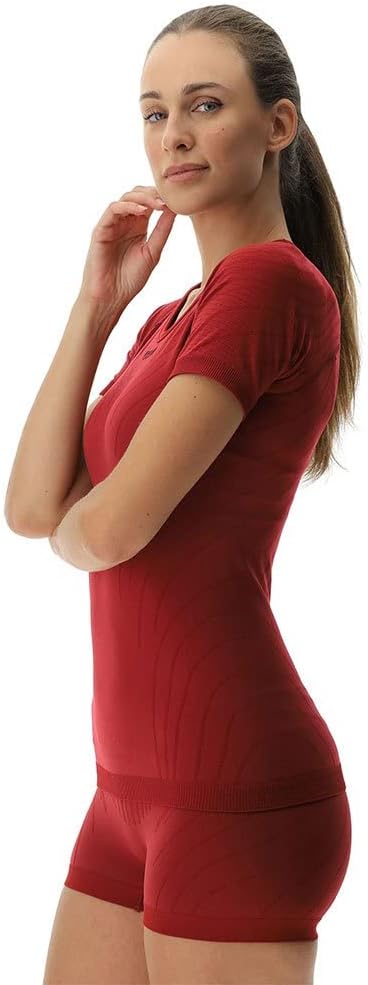 UYN Women's MOTYON 2.0 UW SH_SL. T-Shirt, Anspruchsvolles Rot, XS