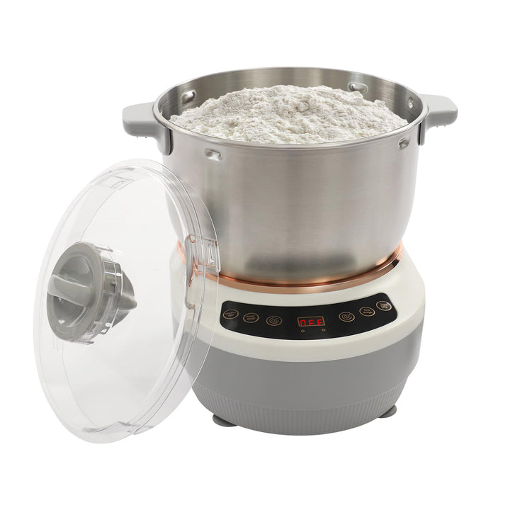 Teigknetmaschine, 250W Teigknetmaschine mit Gärfunktion, 7L Vollautomatische Teigmaschine, Automatis