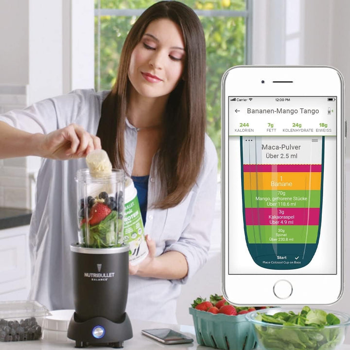 NutriBullet Balance - 1200W schwarz – Mixer mit Extraktor-Klinge macht Superfood aus einfachen Leben