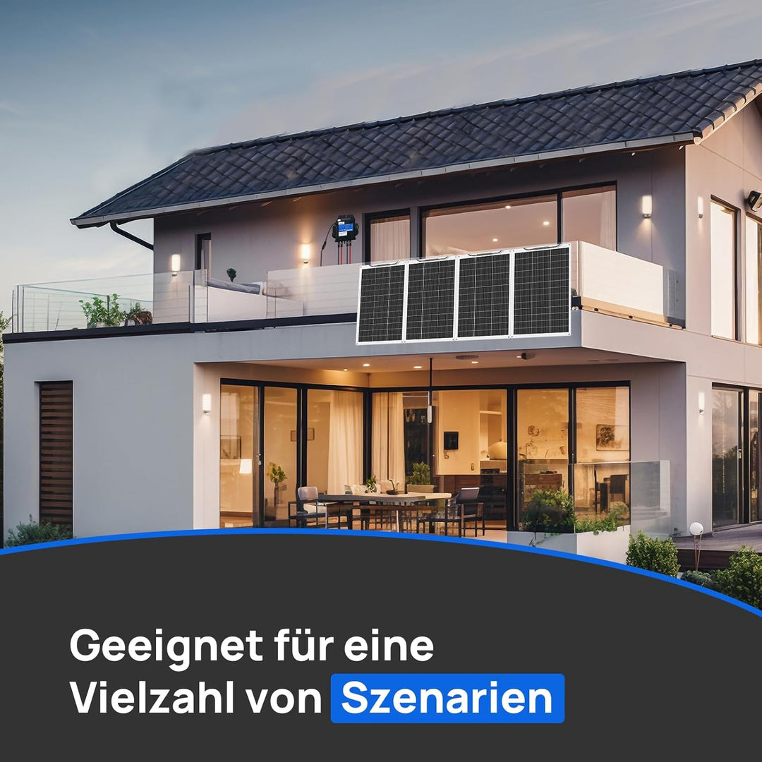 ECO-WORTHY Balkonkraftwerk 520W/600W,0% VAT balkonkraftwerk komplett steckdose mit 4x130W Solarpanel