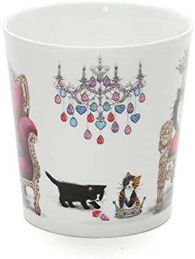 LO-REGC-BW Tasse mit Katzenmotiv, aus feinstem Knochenporzellan, 0,32 cm, Schwarz / Weiss
