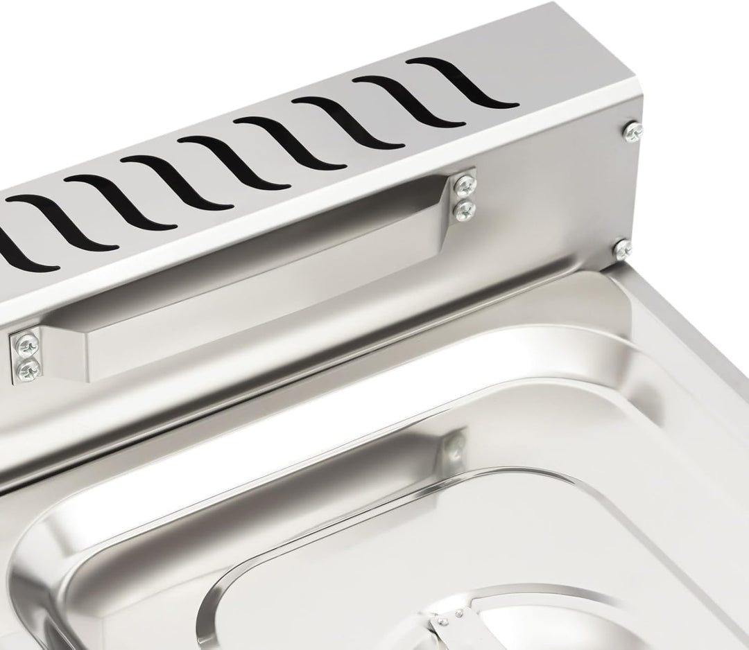 Gasfritteuse, 60.3x46x33.5cm Gewerbliche Doppeltank Edelstahl Profi Gastro Fritteuse mit Filterkörbe