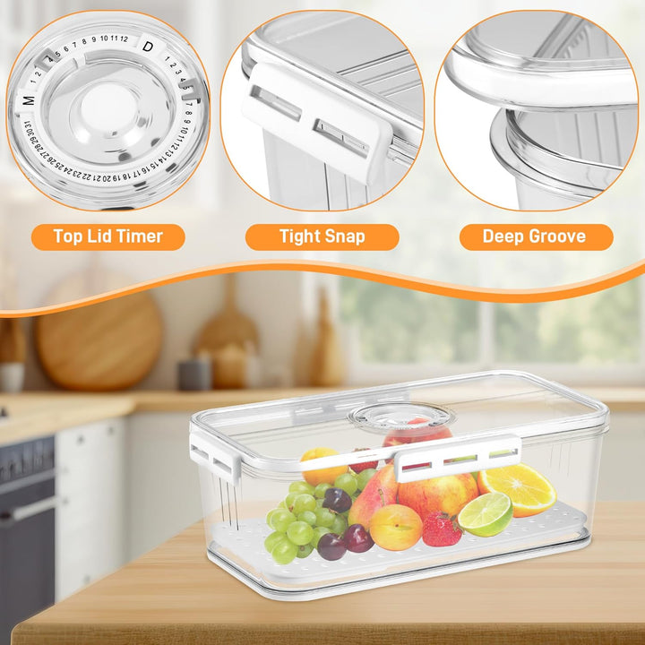 Hejo Brotkasten Gross, Transparente Brotbox, Brottopf aus PET Material, Timing Brotaufbewahrung, Toa