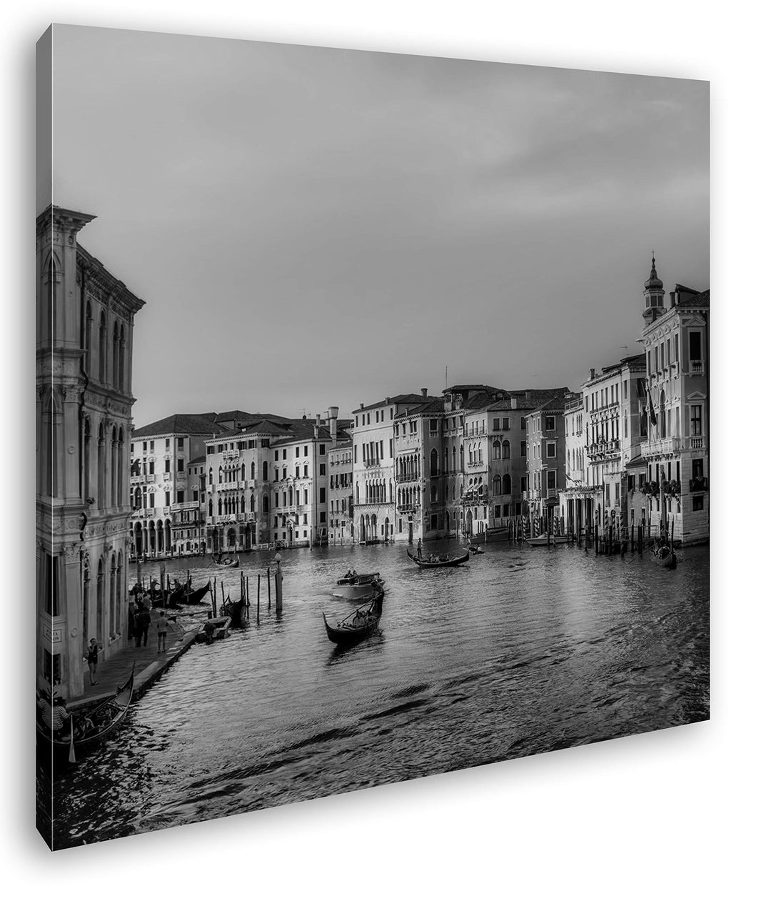 deyoli Kanäle in Venedig Format: 70x70 Effekt: Schwarz&amp;Weiss als Leinwandbild, Motiv fertig gerahmt