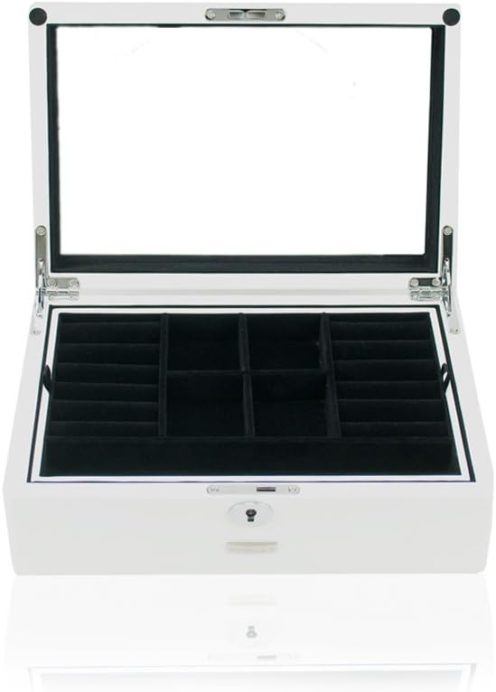 Windrose High Gloss Charmbox Schmuckkoffer S 30 cm Weiss, Weiss