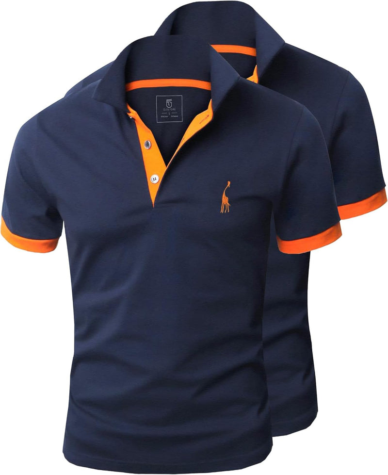 GLESTORE Poloshirt Herren Männer Hemd Herren Kurzarm Shirt Sommer M 2er-pack Marine, M 2er-pack Mari