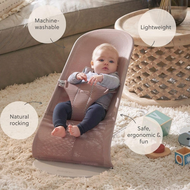 BabyBjörn Babywippe Bliss, Netzstoff, Altrosa Netzstoff Altrosa, Netzstoff Altrosa