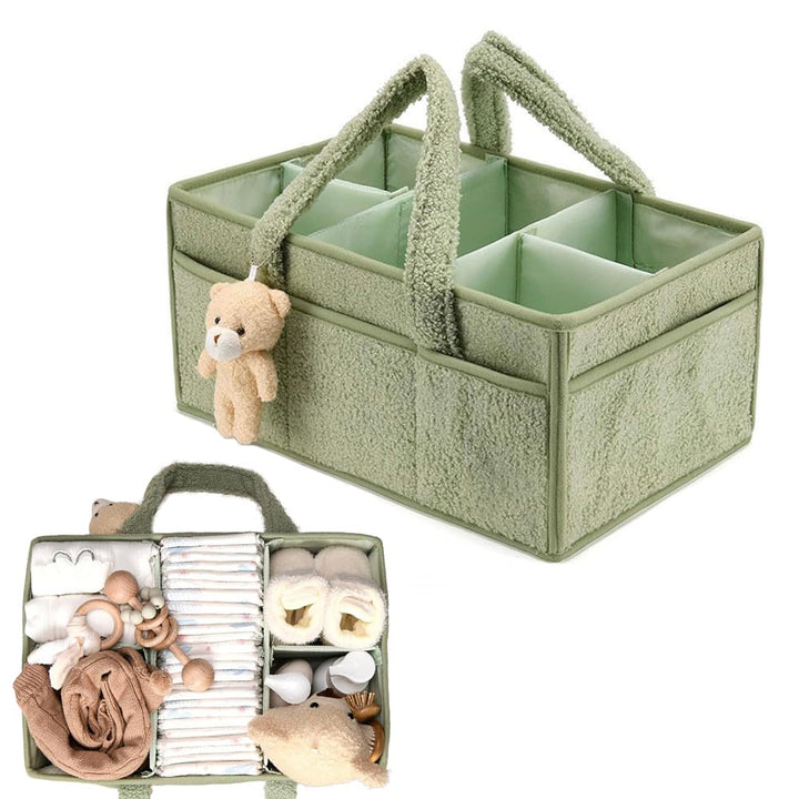 Baby Windel Caddy Organizer, Tragbarer Wickelorganizer Mit Fächern & Griffen, Plüsch Wickel Organize