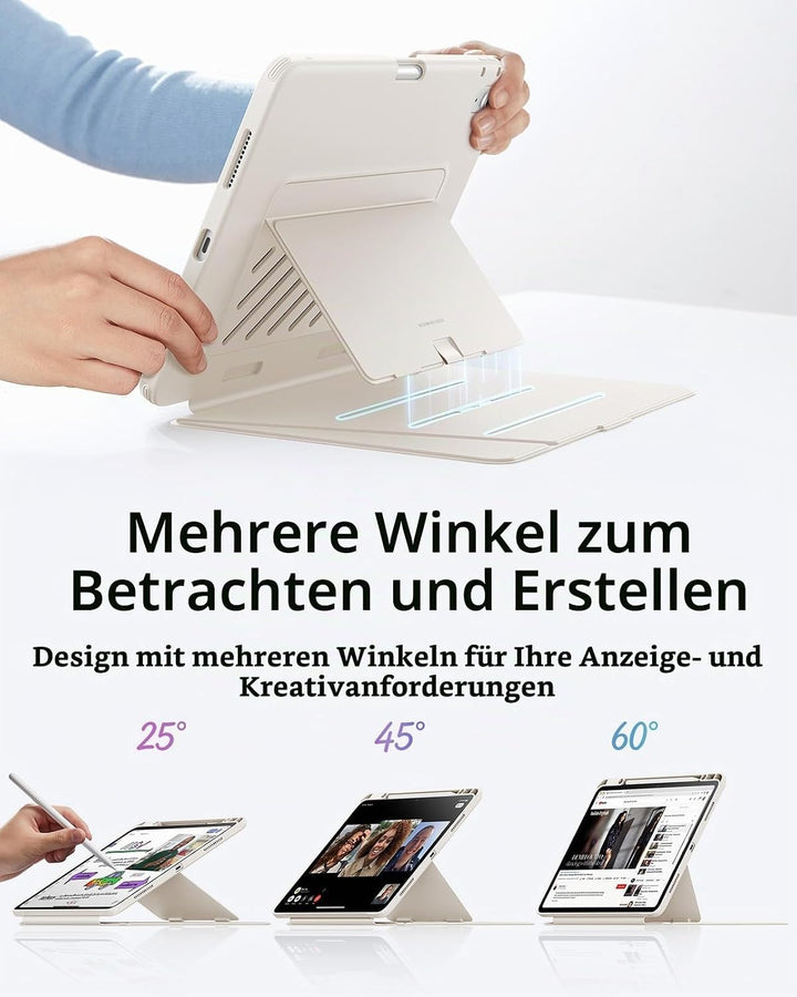 ESR Hülle für iPad Air 13 Zoll (2026/2025/2024) M4/M3/M2, Vertikale Stand, Mehrere Standwinkel, Ultr