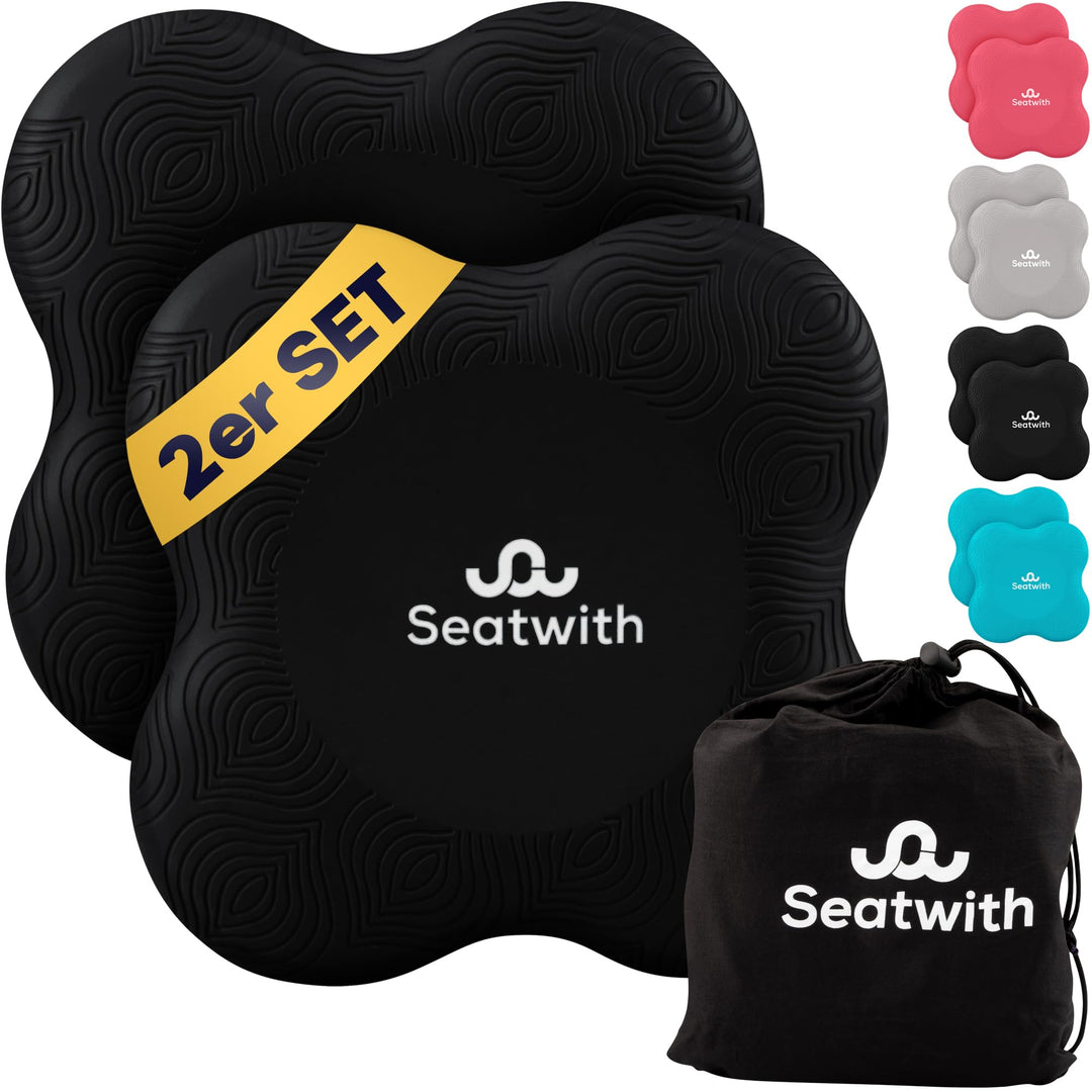 Yoga-Knie-Pad 2er Pack Kniekissen mit Transportbeutel+Trainingsanleitung PDF Maximale Entlastung und