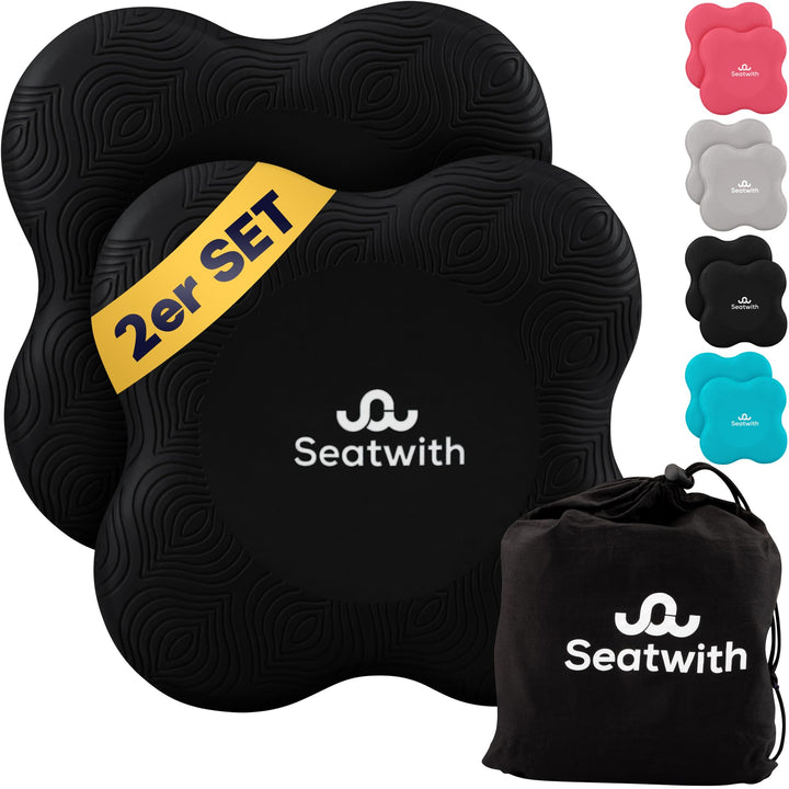 Yoga-Knie-Pad 2er Pack Kniekissen mit Transportbeutel+Trainingsanleitung PDF Maximale Entlastung und