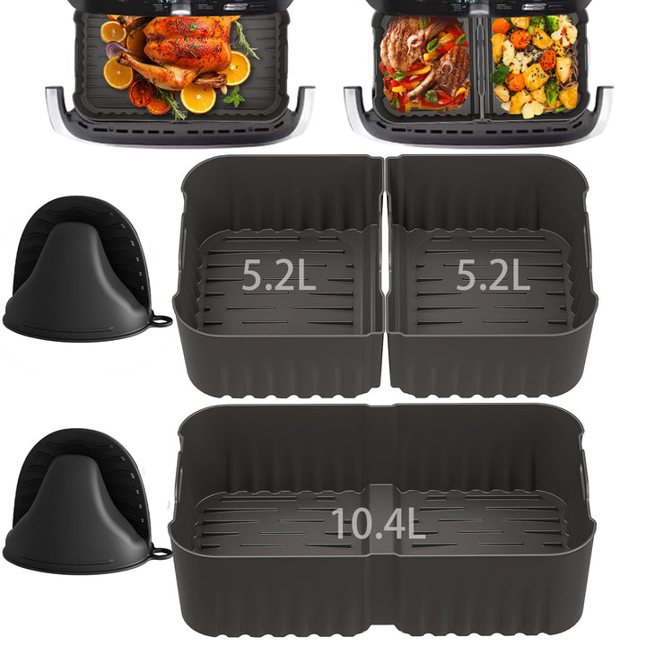 Heissluftfritteuse Zubehör für Ninja 10,4L AF500EU, Airfryer Silikonform für Ninja Foodi Flexdrawer