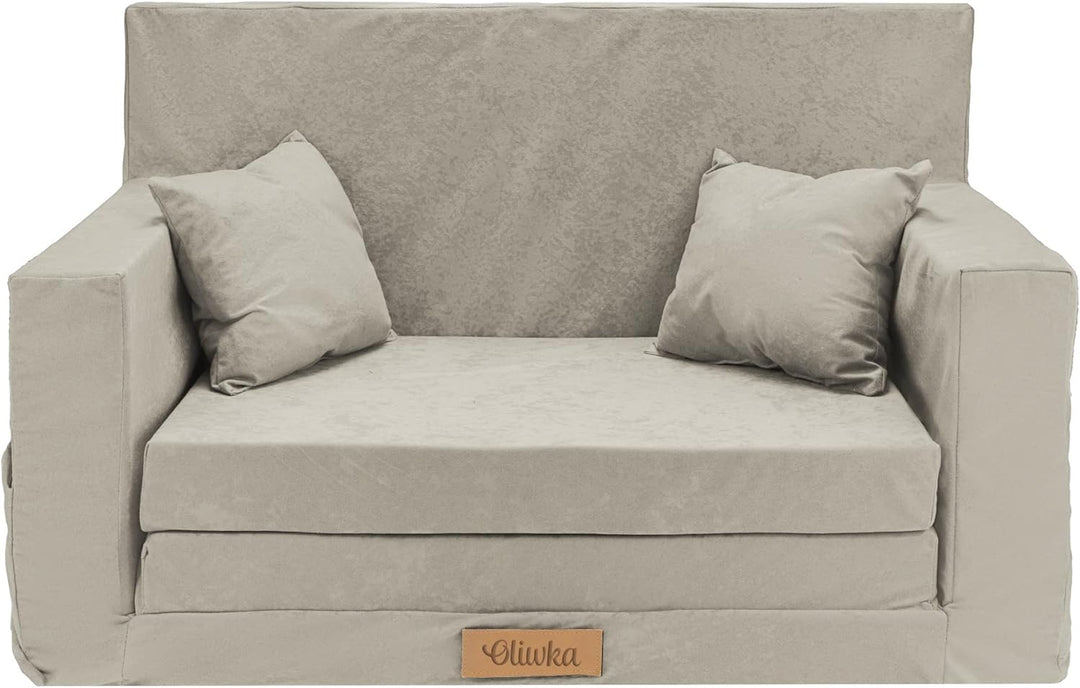 Flumi Personalisierte Kindercouch Kindersofa mit Schlaffunktion 3in1 Gravur Kindername - Kinder Sofa